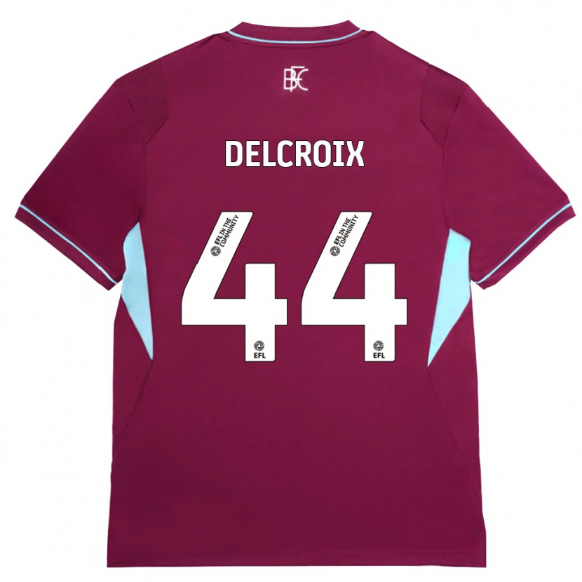 Danxen Børn Hannes Delcroix #44 Vinrød Grøn Hjemmebane Spillertrøjer 2026/27 Trøje T-Shirt
