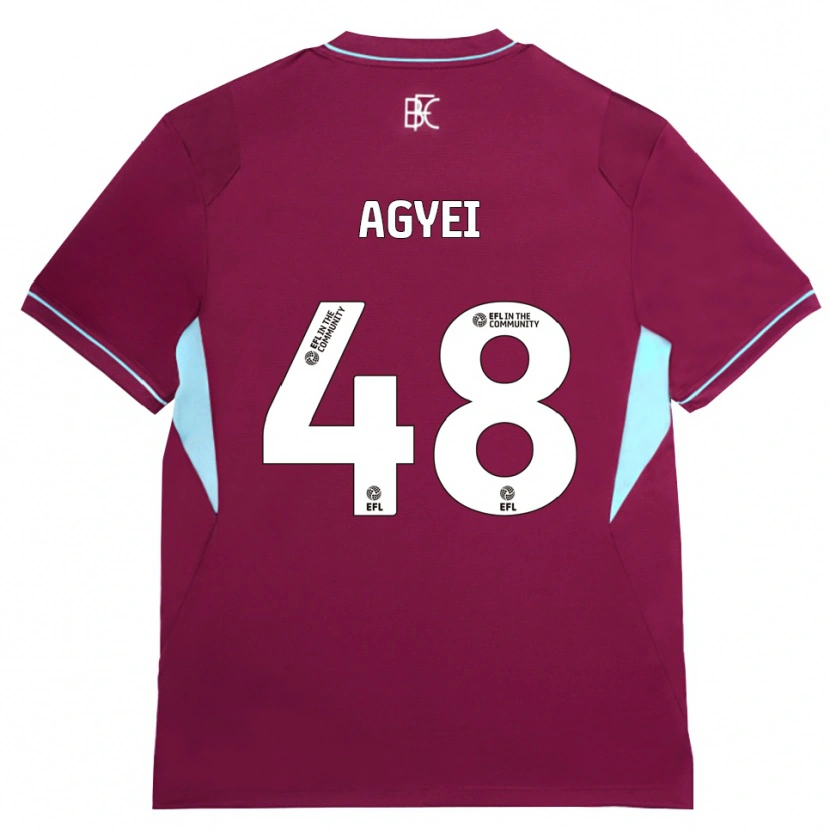 Danxen Børn Enock Agyei #48 Vinrød Grøn Hjemmebane Spillertrøjer 2026/27 Trøje T-Shirt