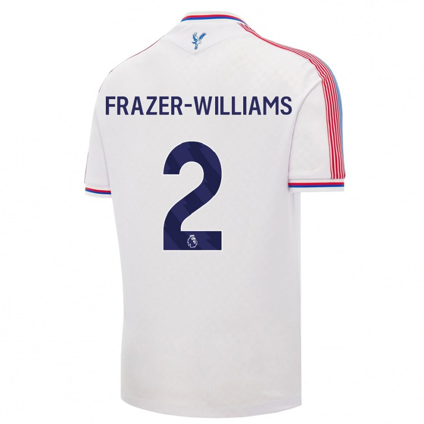 Danxen Børn Khyan Frazer-Williams #2 Hvid Rød Blå Hjemmebane Spillertrøjer 2026/27 Trøje T-Shirt