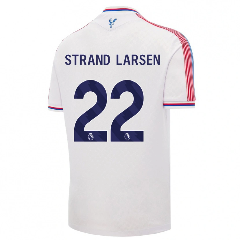 Danxen Børn Jørgen Strand Larsen #22 Hvid Rød Blå Hjemmebane Spillertrøjer 2026/27 Trøje T-Shirt