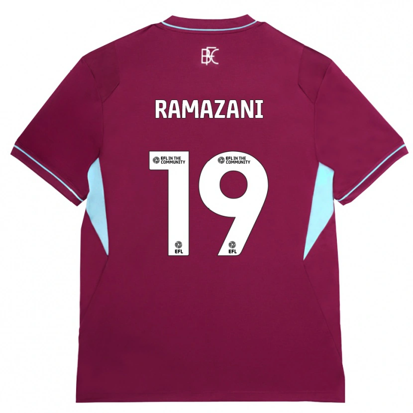 Danxen Børn Largie Ramazani #19 Vinrød Grøn Hjemmebane Spillertrøjer 2026/27 Trøje T-Shirt