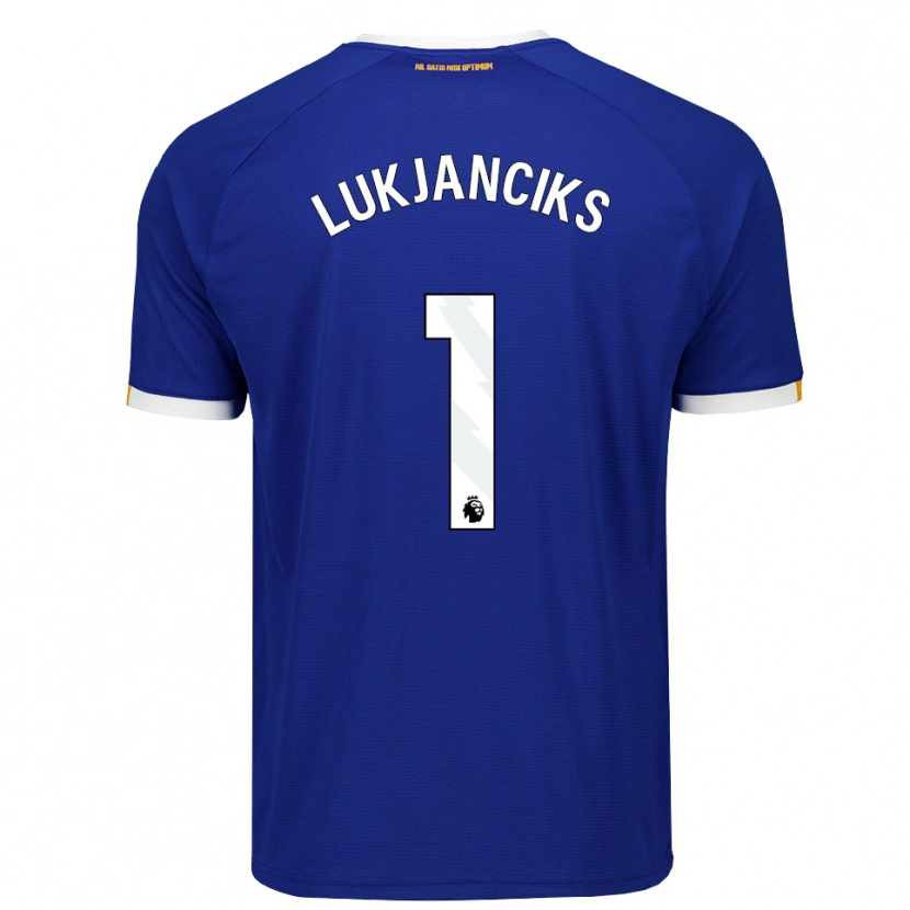 Danxen Børn Douglass Lukjanciks #1 Blå Hvid Gul Hjemmebane Spillertrøjer 2026/27 Trøje T-Shirt