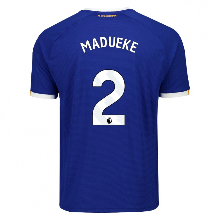 Danxen Børn Divine Madueke #2 Blå Hvid Gul Hjemmebane Spillertrøjer 2026/27 Trøje T-Shirt