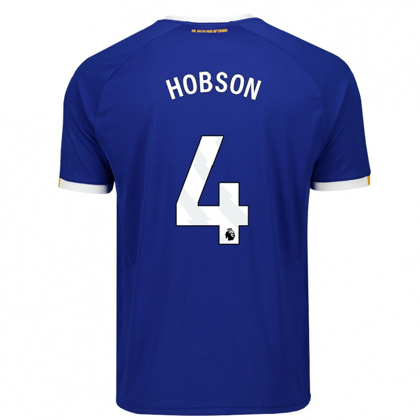 Danxen Børn Issy Hobson #4 Blå Hvid Gul Hjemmebane Spillertrøjer 2026/27 Trøje T-Shirt