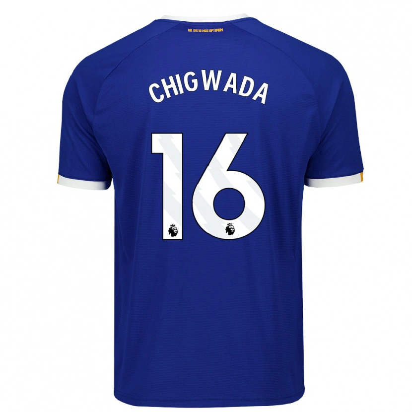 Danxen Børn Josh Chigwada #16 Blå Hvid Gul Hjemmebane Spillertrøjer 2026/27 Trøje T-Shirt