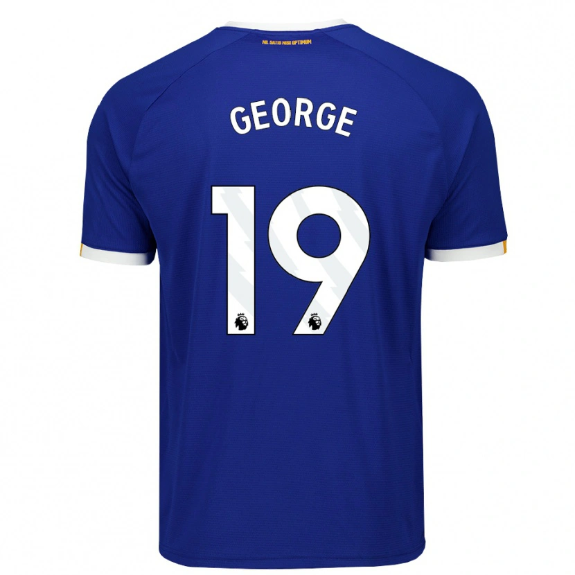 Danxen Børn Tyrique George #19 Blå Hvid Gul Hjemmebane Spillertrøjer 2026/27 Trøje T-Shirt