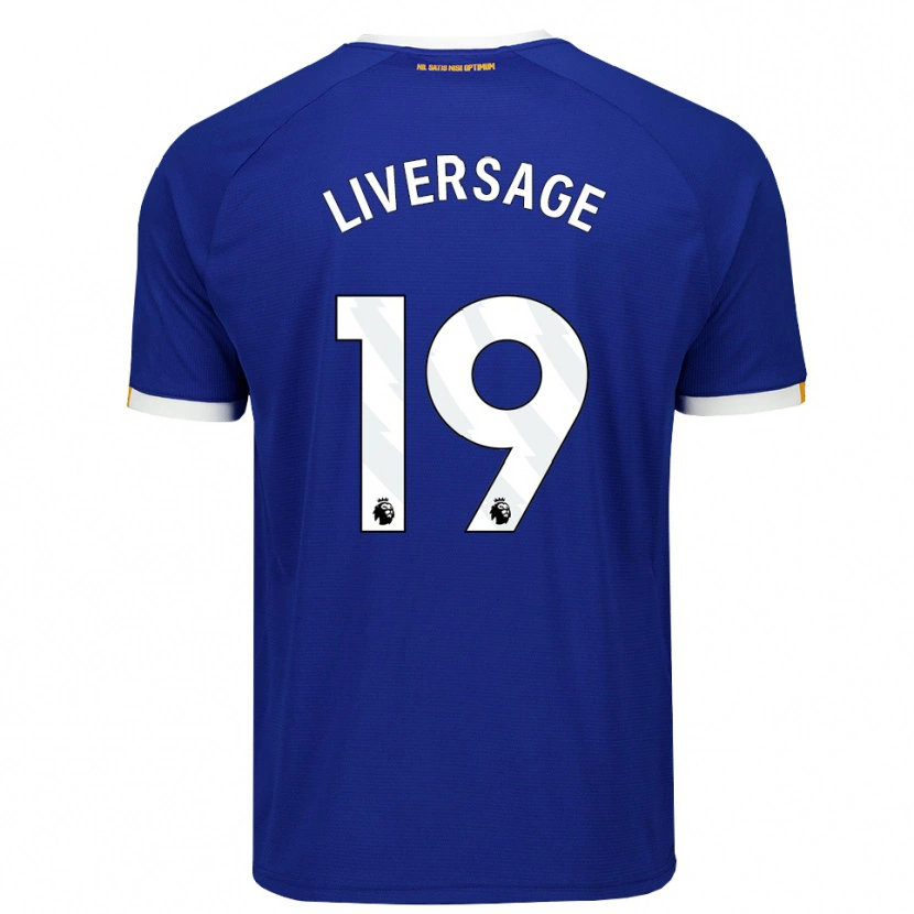 Danxen Børn Leon Liversage #19 Blå Hvid Gul Hjemmebane Spillertrøjer 2026/27 Trøje T-Shirt