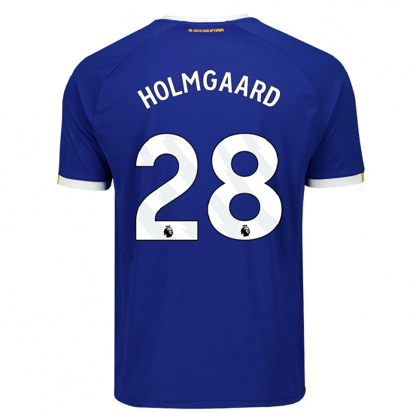 Danxen Børn Karen Holmgaard #28 Blå Hvid Gul Hjemmebane Spillertrøjer 2026/27 Trøje T-Shirt