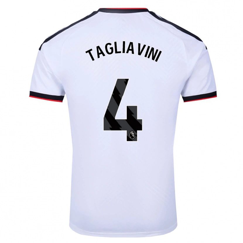 Danxen Børn Ella Tagliavini #4 Hvid Sort Rød Hjemmebane Spillertrøjer 2026/27 Trøje T-Shirt
