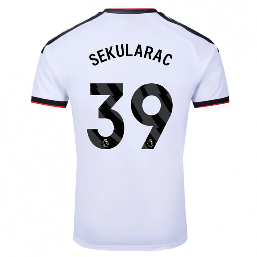 Danxen Børn Kristian Sekularac #39 Hvid Sort Rød Hjemmebane Spillertrøjer 2026/27 Trøje T-Shirt