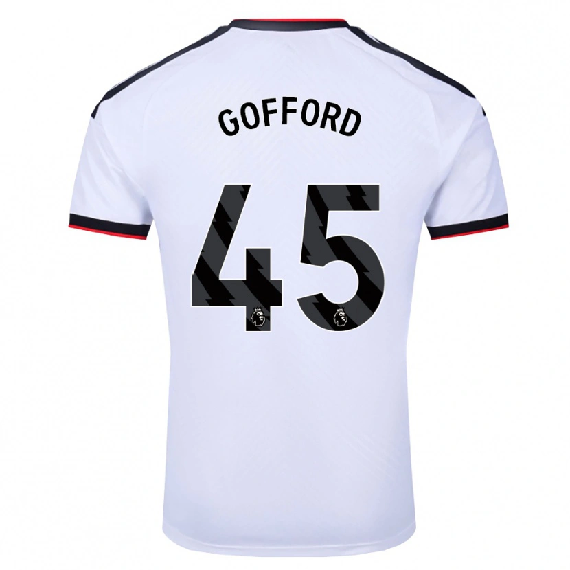 Danxen Børn Oliver Gofford #45 Hvid Sort Rød Hjemmebane Spillertrøjer 2026/27 Trøje T-Shirt