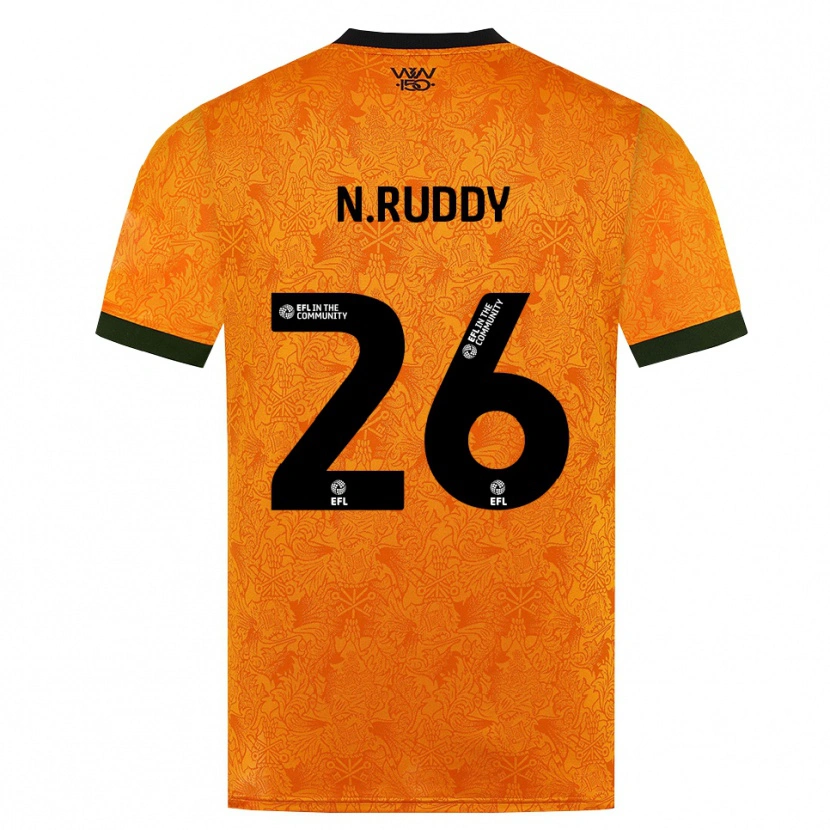 Danxen Børn John Ruddy #26 Orange Sort Hjemmebane Spillertrøjer 2026/27 Trøje T-Shirt