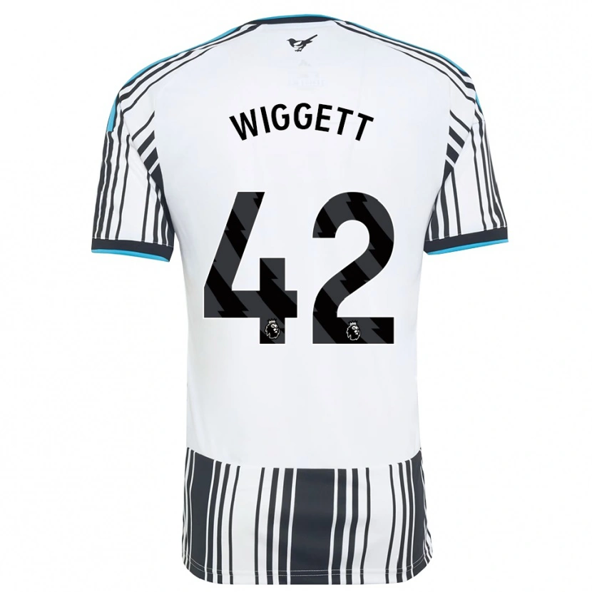 Danxen Børn Charlie Wiggett #42 Himmelblå Sort Hvid Hjemmebane Spillertrøjer 2026/27 Trøje T-Shirt