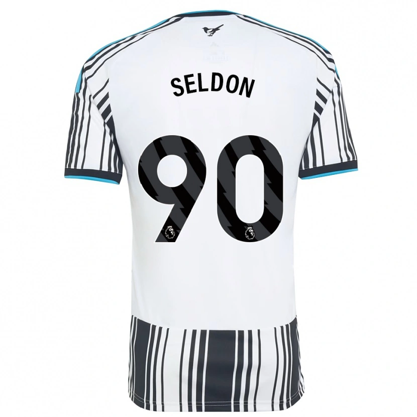 Danxen Børn Alfie Seldon #90 Himmelblå Sort Hvid Hjemmebane Spillertrøjer 2026/27 Trøje T-Shirt