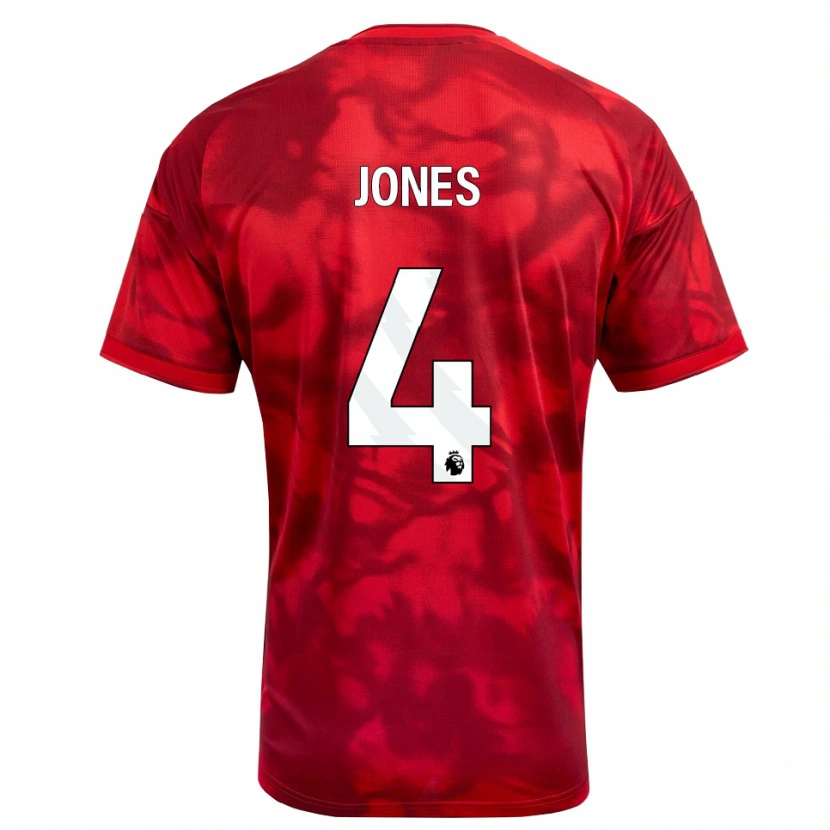 Danxen Børn Brodie Jones #4 Karmin Hvid Hjemmebane Spillertrøjer 2026/27 Trøje T-Shirt