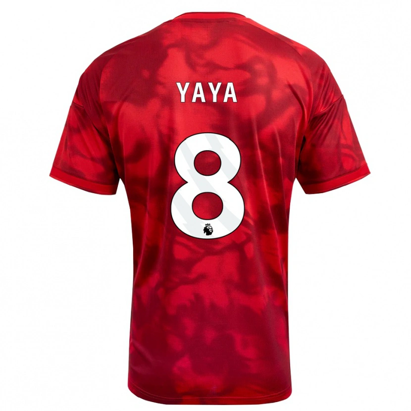 Danxen Børn Cherif Yaya #8 Karmin Hvid Hjemmebane Spillertrøjer 2026/27 Trøje T-Shirt
