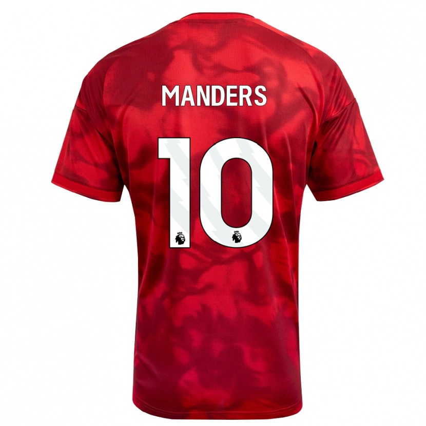 Danxen Børn Holly Manders #10 Karmin Hvid Hjemmebane Spillertrøjer 2026/27 Trøje T-Shirt