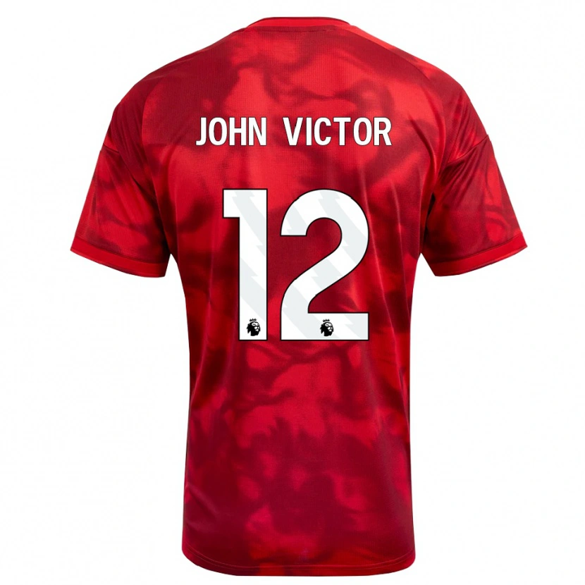 Danxen Børn John Victor #12 Karmin Hvid Hjemmebane Spillertrøjer 2026/27 Trøje T-Shirt