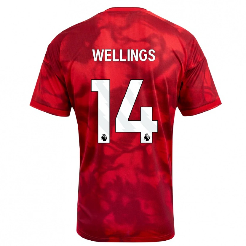 Danxen Børn Charlie Wellings #14 Karmin Hvid Hjemmebane Spillertrøjer 2026/27 Trøje T-Shirt