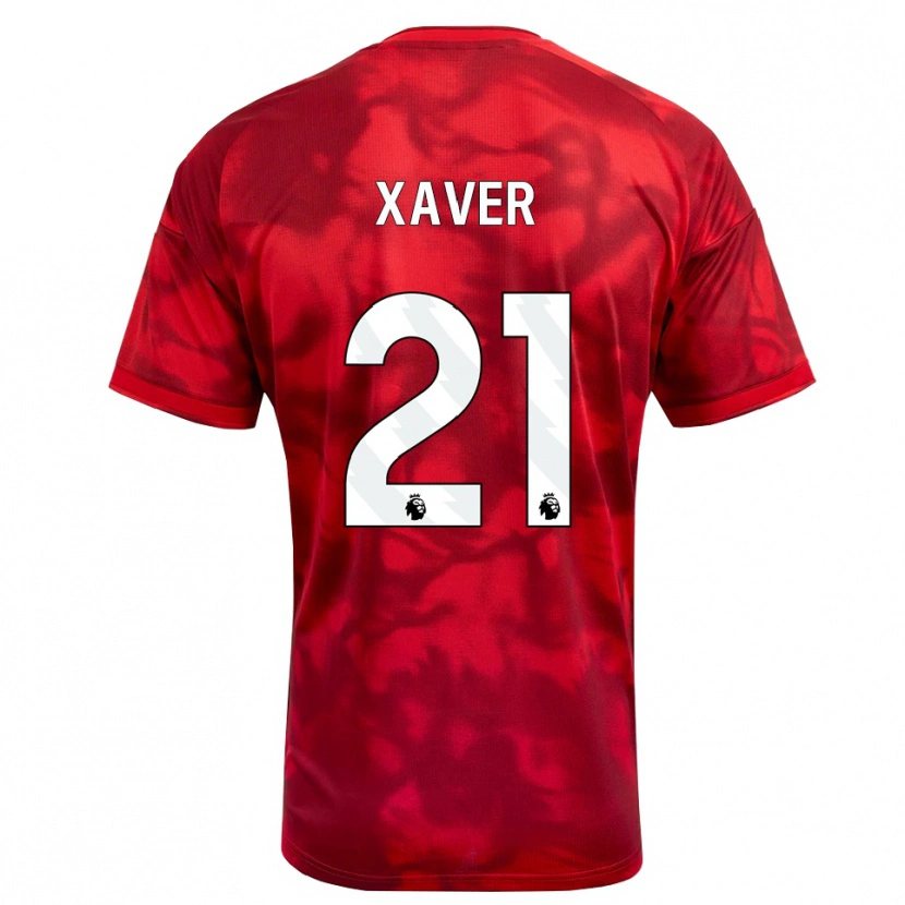 Danxen Børn Xaver Schlager #21 Karmin Hvid Hjemmebane Spillertrøjer 2026/27 Trøje T-Shirt