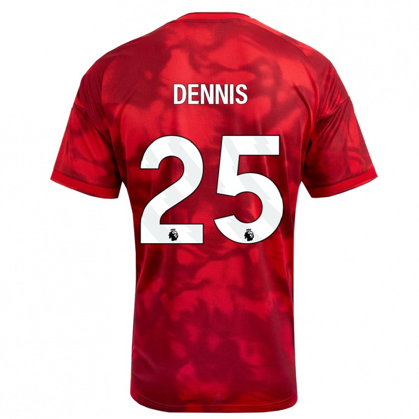 Danxen Børn Emmanuel Dennis #25 Karmin Hvid Hjemmebane Spillertrøjer 2026/27 Trøje T-Shirt