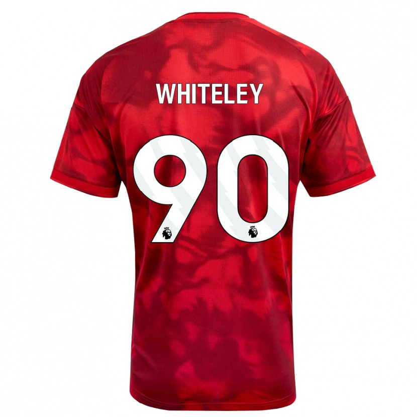 Danxen Børn Jonathan Whiteley #90 Karmin Hvid Hjemmebane Spillertrøjer 2026/27 Trøje T-Shirt