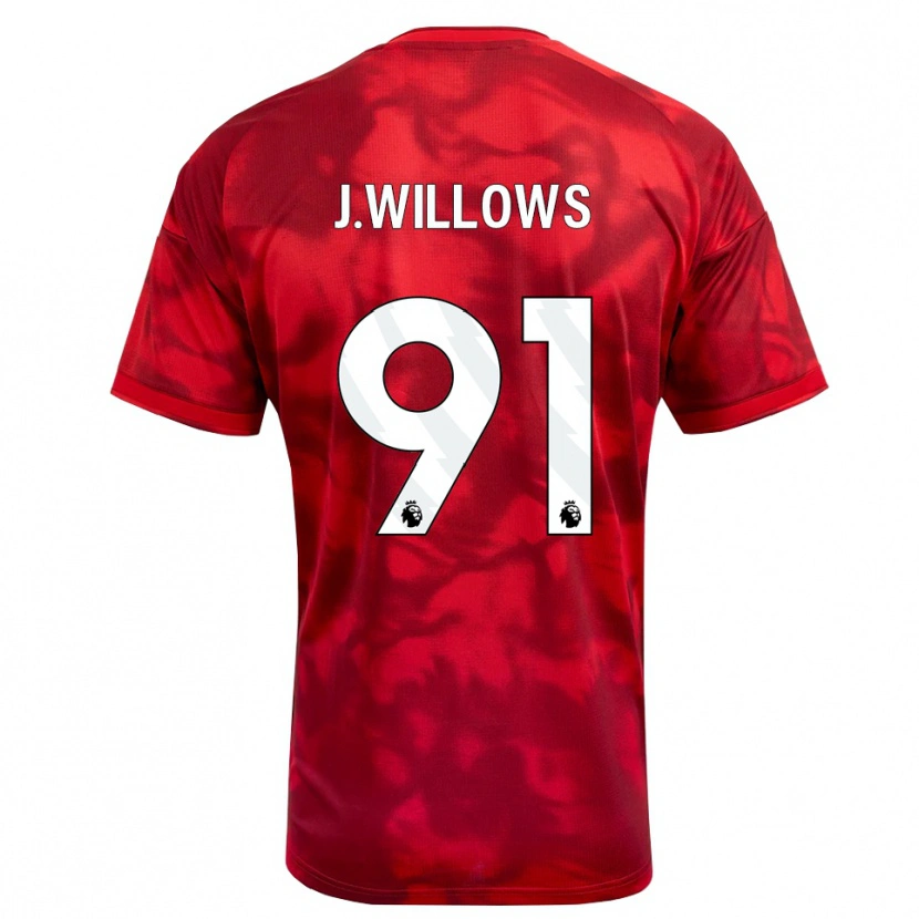 Danxen Børn Jordan Willows #91 Karmin Hvid Hjemmebane Spillertrøjer 2026/27 Trøje T-Shirt