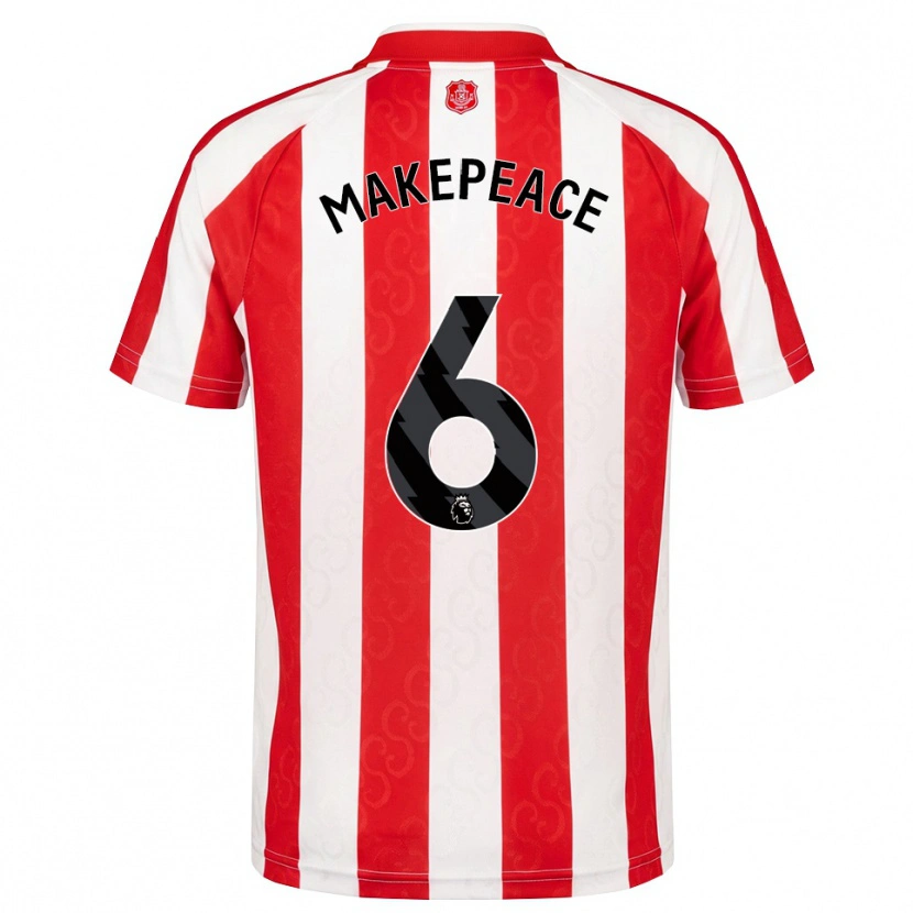 Danxen Børn Joe Makepeace #6 Rød Hvid Sort Hjemmebane Spillertrøjer 2026/27 Trøje T-Shirt