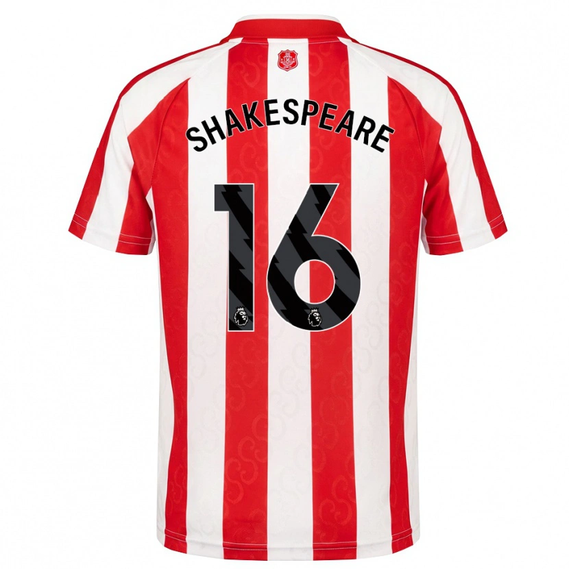 Danxen Børn Caleb Shakespeare #16 Rød Hvid Sort Hjemmebane Spillertrøjer 2026/27 Trøje T-Shirt
