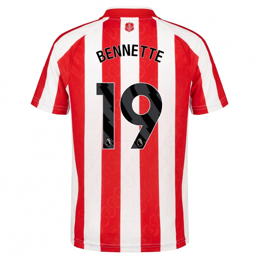 Danxen Børn Jewison Bennette #19 Rød Hvid Sort Hjemmebane Spillertrøjer 2026/27 Trøje T-Shirt
