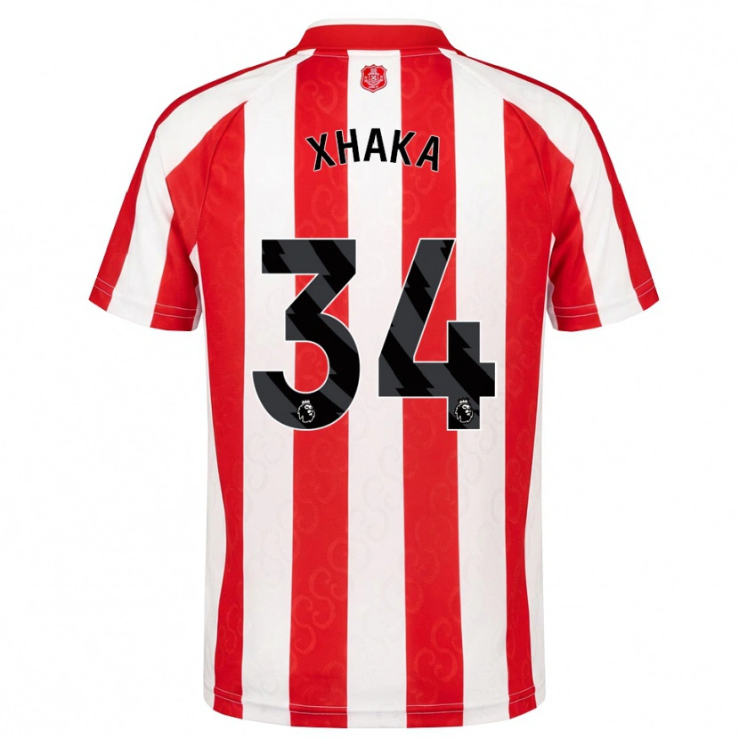 Danxen Børn Granit Xhaka #34 Rød Hvid Sort Hjemmebane Spillertrøjer 2026/27 Trøje T-Shirt