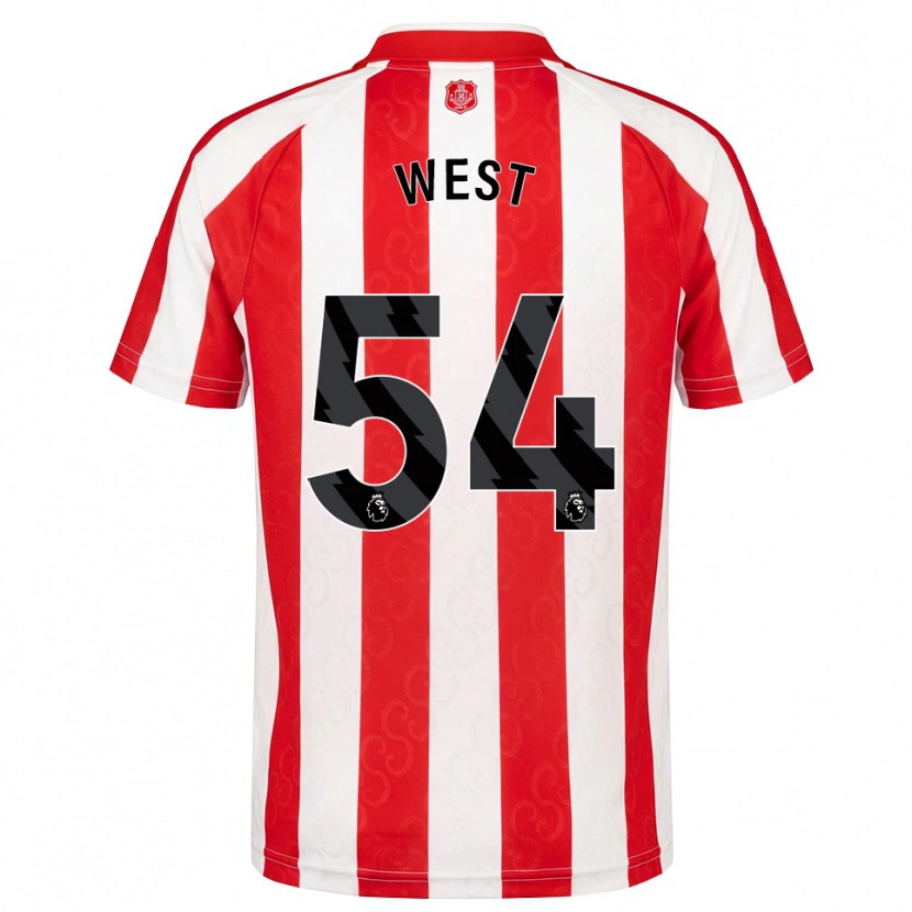 Danxen Børn Ella West #54 Rød Hvid Sort Hjemmebane Spillertrøjer 2026/27 Trøje T-Shirt