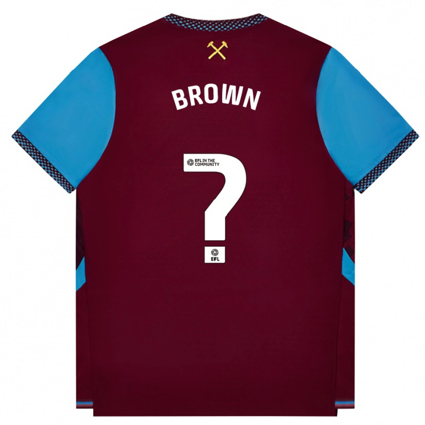 Danxen Børn Mitchell Brown #0 Vinrød Kornblomstblå Hjemmebane Spillertrøjer 2026/27 Trøje T-Shirt
