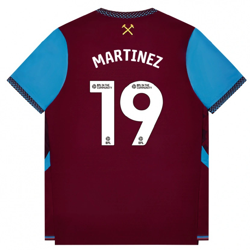 Danxen Børn Shekiera Martinez #19 Vinrød Kornblomstblå Hjemmebane Spillertrøjer 2026/27 Trøje T-Shirt