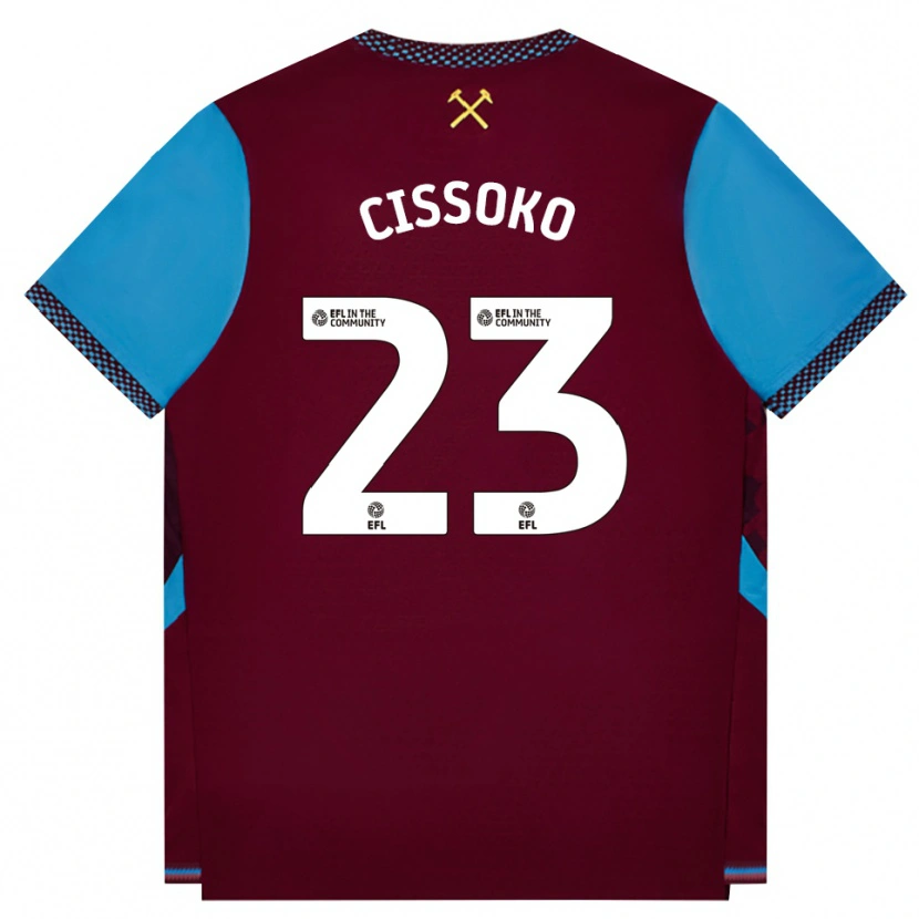 Danxen Børn Hawa Cissoko #23 Vinrød Kornblomstblå Hjemmebane Spillertrøjer 2026/27 Trøje T-Shirt