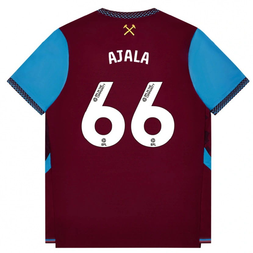Danxen Børn Joshua Ajala #66 Vinrød Kornblomstblå Hjemmebane Spillertrøjer 2026/27 Trøje T-Shirt