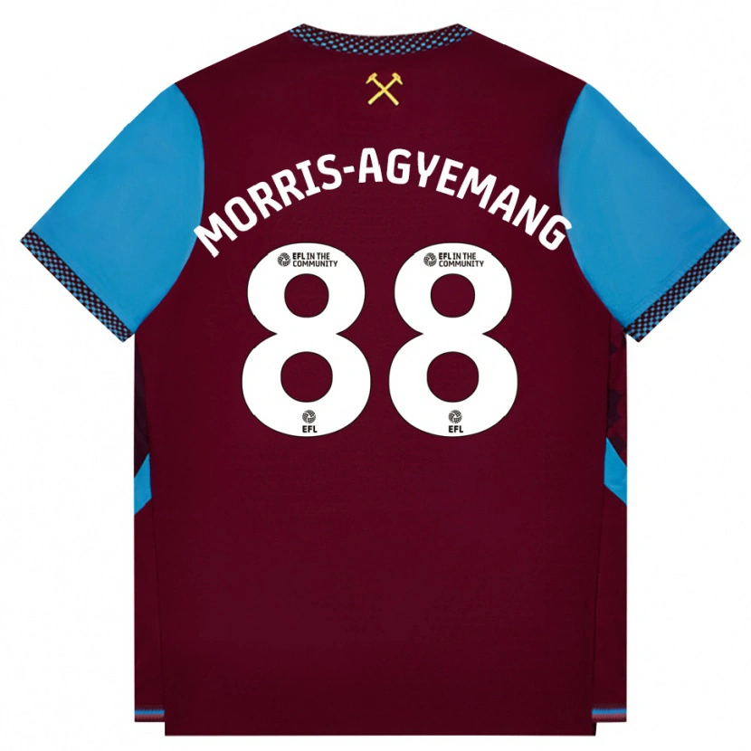 Danxen Børn Reggie Morris-Agyemang #88 Vinrød Kornblomstblå Hjemmebane Spillertrøjer 2026/27 Trøje T-Shirt