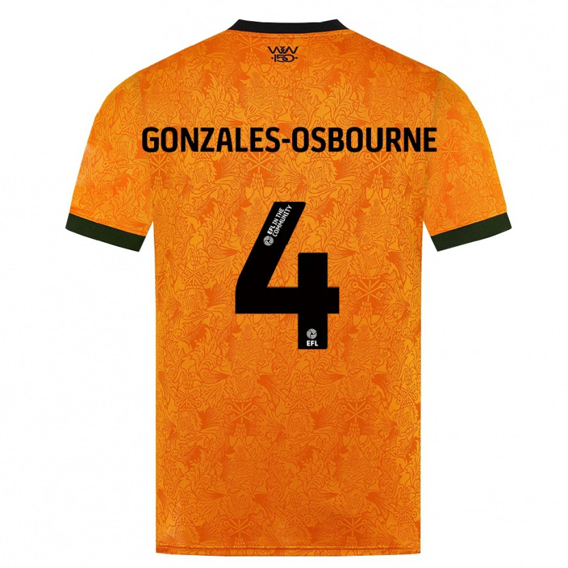 Danxen Børn Isaiah Gonzales-Osbourne #4 Orange Sort Hjemmebane Spillertrøjer 2026/27 Trøje T-Shirt
