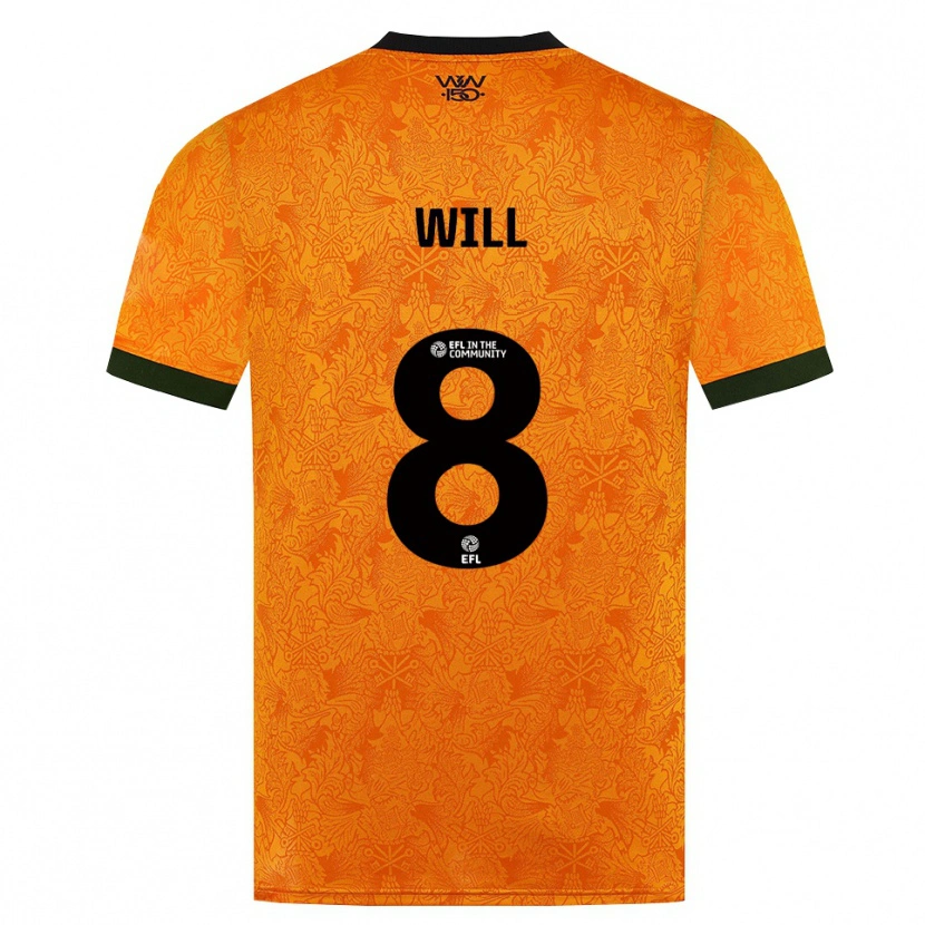 Danxen Børn Merrick Will #8 Orange Sort Hjemmebane Spillertrøjer 2026/27 Trøje T-Shirt