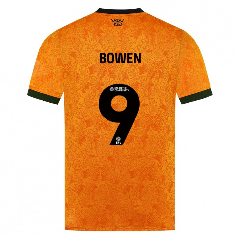 Danxen Børn Reiss Bowen #9 Orange Sort Hjemmebane Spillertrøjer 2026/27 Trøje T-Shirt