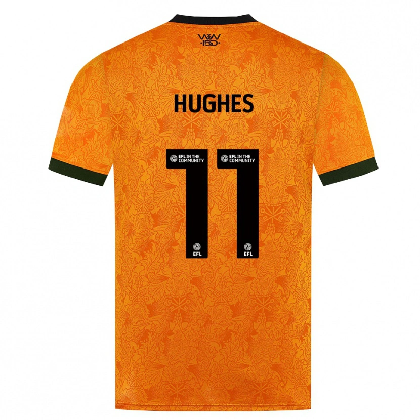 Danxen Børn Amber Hughes #11 Orange Sort Hjemmebane Spillertrøjer 2026/27 Trøje T-Shirt