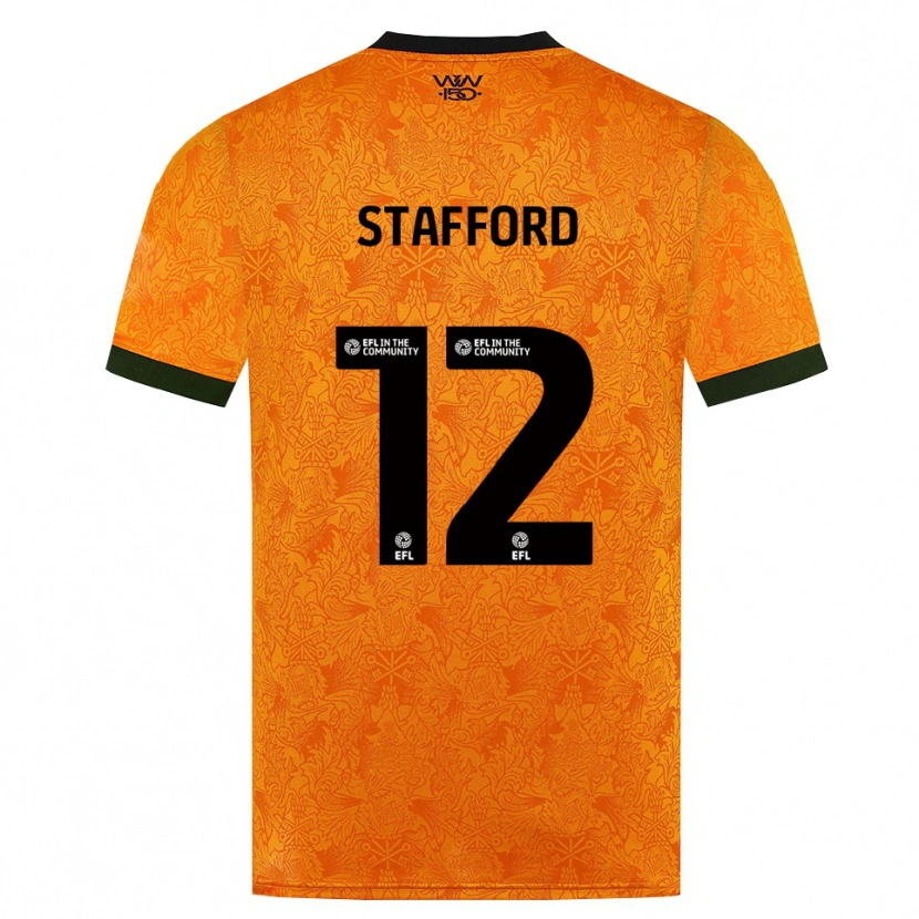Danxen Børn Ollie Stafford #12 Orange Sort Hjemmebane Spillertrøjer 2026/27 Trøje T-Shirt