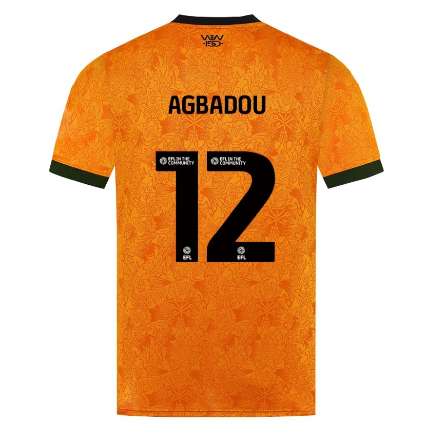 Danxen Børn Emmanuel Agbadou #12 Orange Sort Hjemmebane Spillertrøjer 2026/27 Trøje T-Shirt