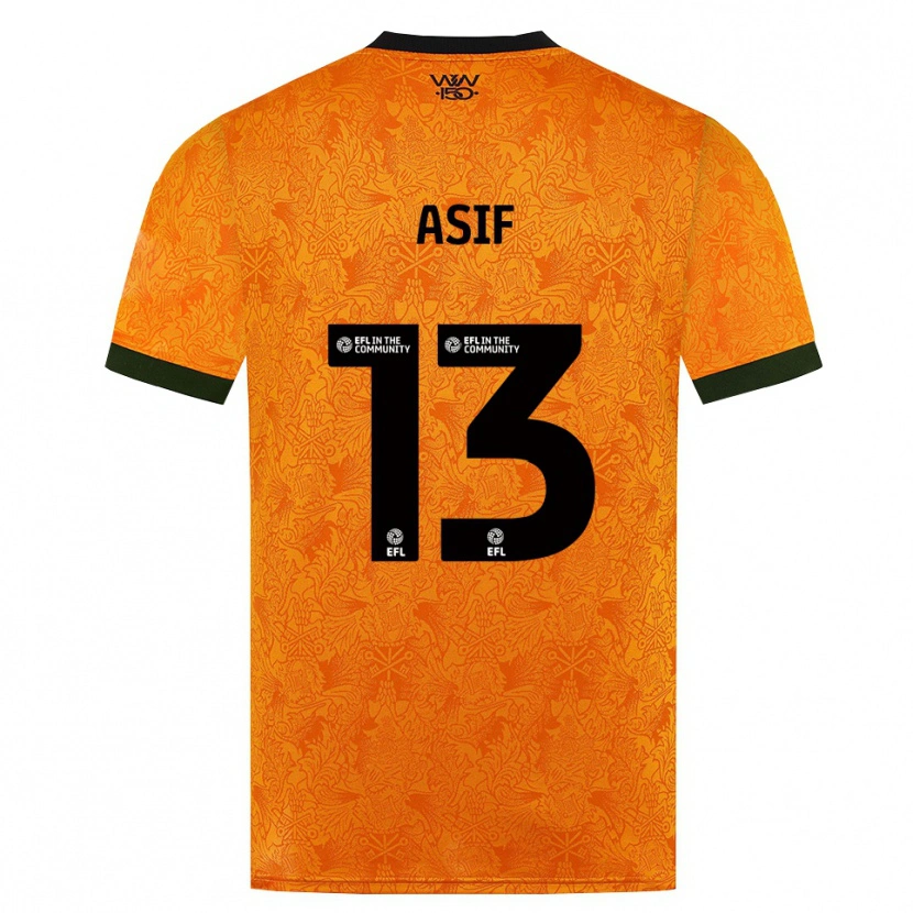 Danxen Børn Dawood Asif #13 Orange Sort Hjemmebane Spillertrøjer 2026/27 Trøje T-Shirt