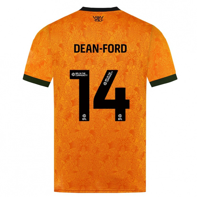 Danxen Børn Jacob Dean-Ford #14 Orange Sort Hjemmebane Spillertrøjer 2026/27 Trøje T-Shirt