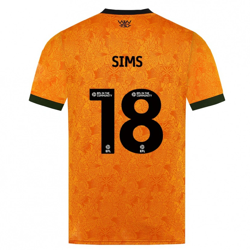 Danxen Børn Amy Sims #18 Orange Sort Hjemmebane Spillertrøjer 2026/27 Trøje T-Shirt