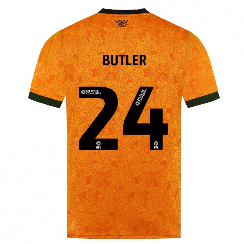 Danxen Børn Elli Butler #24 Orange Sort Hjemmebane Spillertrøjer 2026/27 Trøje T-Shirt