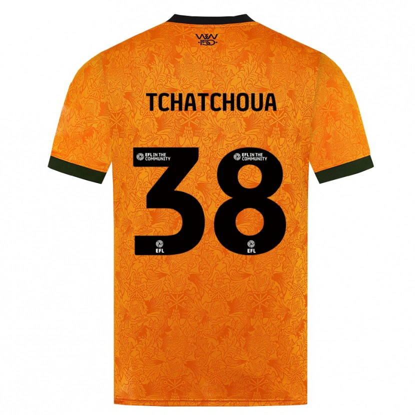 Danxen Børn Jackson Tchatchoua #38 Orange Sort Hjemmebane Spillertrøjer 2026/27 Trøje T-Shirt