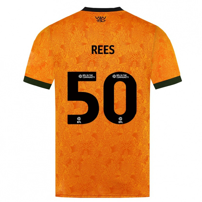 Danxen Børn Mason Rees #50 Orange Sort Hjemmebane Spillertrøjer 2026/27 Trøje T-Shirt