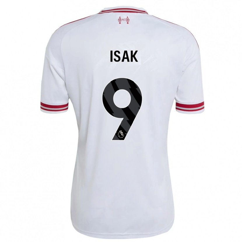 Danxen Børn Alexander Isak #9 Rød Hvid Udebane Spillertrøjer 2026/27 Trøje T-Shirt